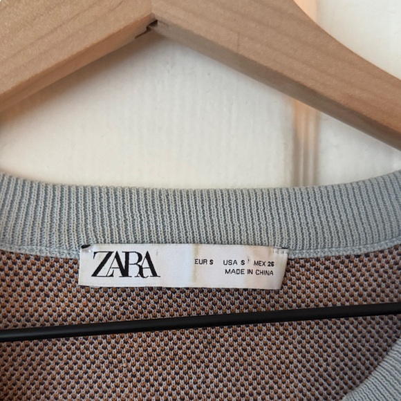 Zara Blue Daisy Patchwork Cardigan Sweater size small - Picture 2 of 8